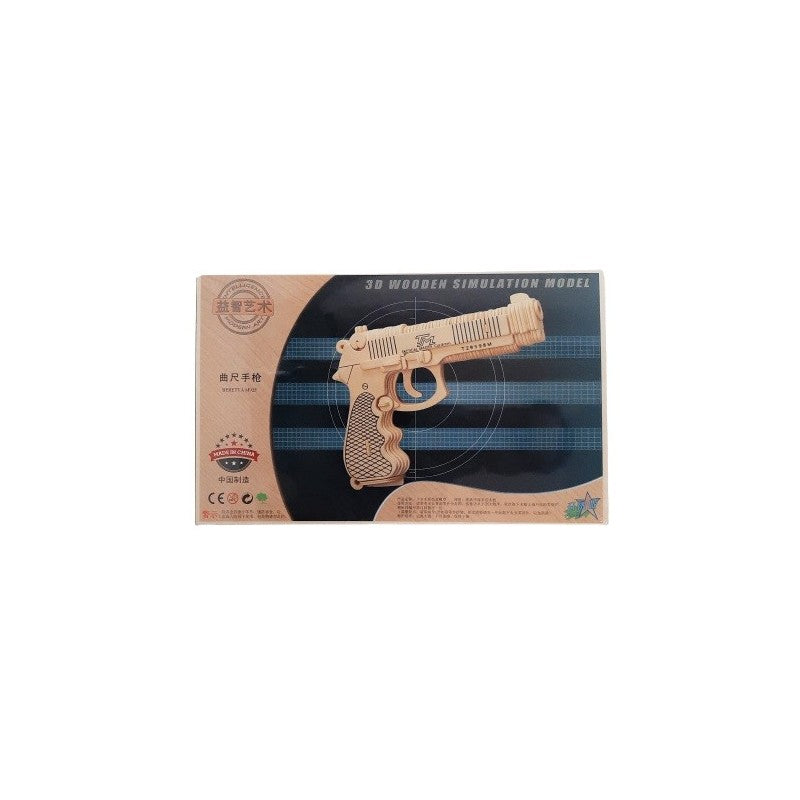 Puzzle lemn 3D - Pistol beretta M92F, 2 foi, Colorarte, PJ-S070