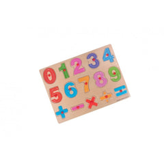 Puzzle lemn educativ - Invata Cifre 0-9 si semne matematice, 15 piese, 3+ ani, Colorarte, 2KB037/MWZ-721, DX570