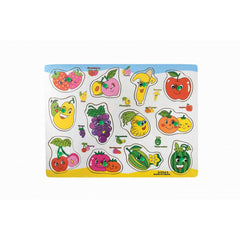 Puzzle lemn educativ - Invata fructele, 12 piese, 3+ ani, Colorarte, A-3011