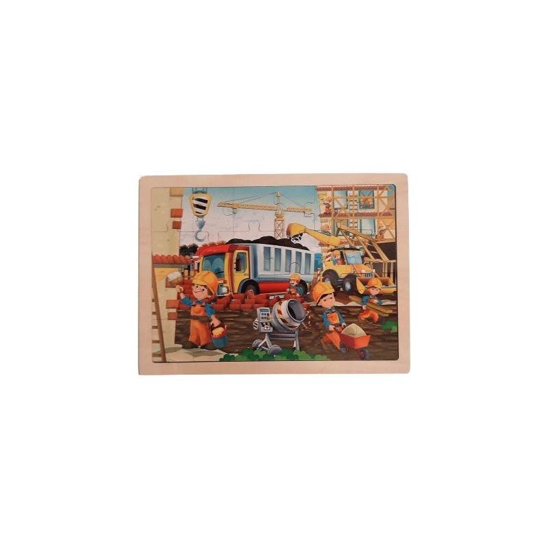 Puzzle lemn - Santier in lucru basculanta, 24 piese, Colorarte