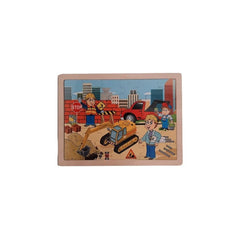 Puzzle lemn - Santier in lucru excavator, 24 piese, Colorarte