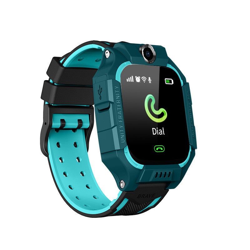 Ceas Smartwatch Kaveny, Pentru Copii, Model Q19 Z6, Localizare LBS, Istoric Traseu, Monitorizare Spion, Camera Foto, Lanterna, Chat Vocal, Apel SOS, Turcoaz