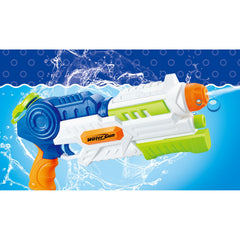 Pistol cu Apa pentru Copii, Rezervor, Pentru Piscina/Plaja, Kaveny, 6ani+, Albastru/Multicolor, 1000ML
