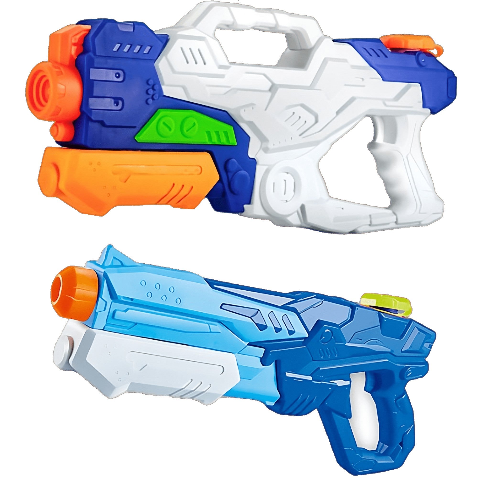 Set 2x Pistol cu Apa pentru Copii, Rezervor, Pentru Piscina/Plaja, Kaveny, 6ani+, Alb/Albastru + Albastru, 1000 ML + 600 ML