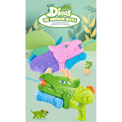 Pistol cu Apa pentru Copii, Rezervor, Pentru Piscina/Plaja, Kaveny, 6ani+, Triceratops, 3 duze, Roz, 640ML