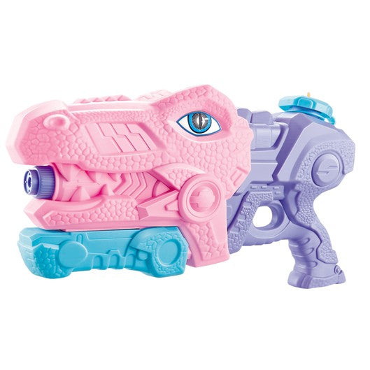 Pistol cu Apa pentru Copii, Rezervor, Pentru Piscina/Plaja, Kaveny, 6ani+, Tiranozaur, 3 duze, Roz, 660ML