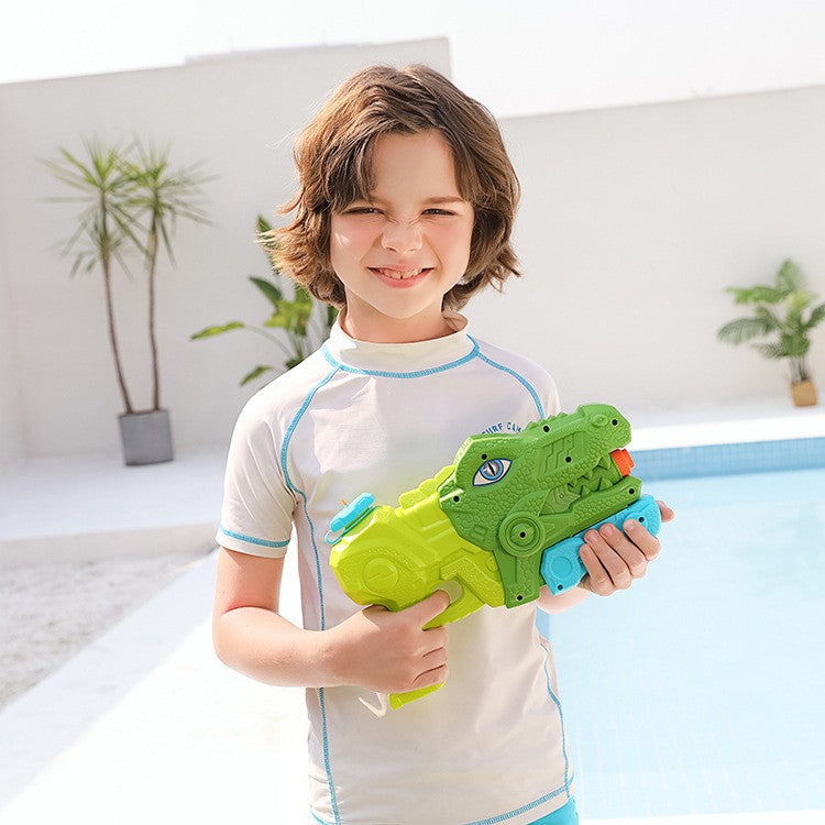 Set 2x Pistol cu Apa pentru Copii, Rezervor, Pentru Piscina/Plaja, Kaveny, 6ani+, Tiranozaur,  Roz + Verde,660 ML