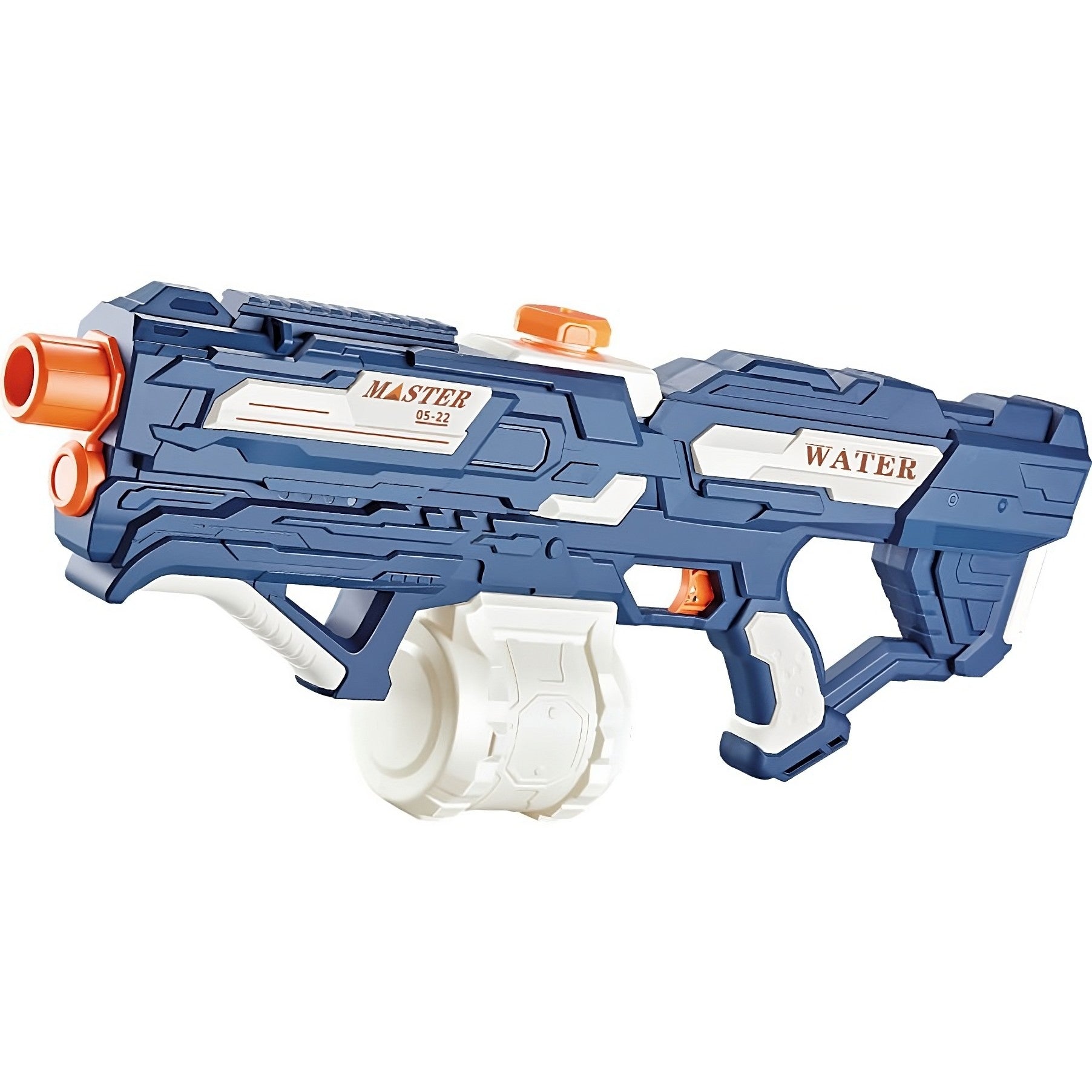 Pistol cu Apa pentru Copii, Rezervor 600ml, Kaveny, 14ani+, cu baterie 1200mAh, Electric Burst, Albastru/Alb, 1000ML