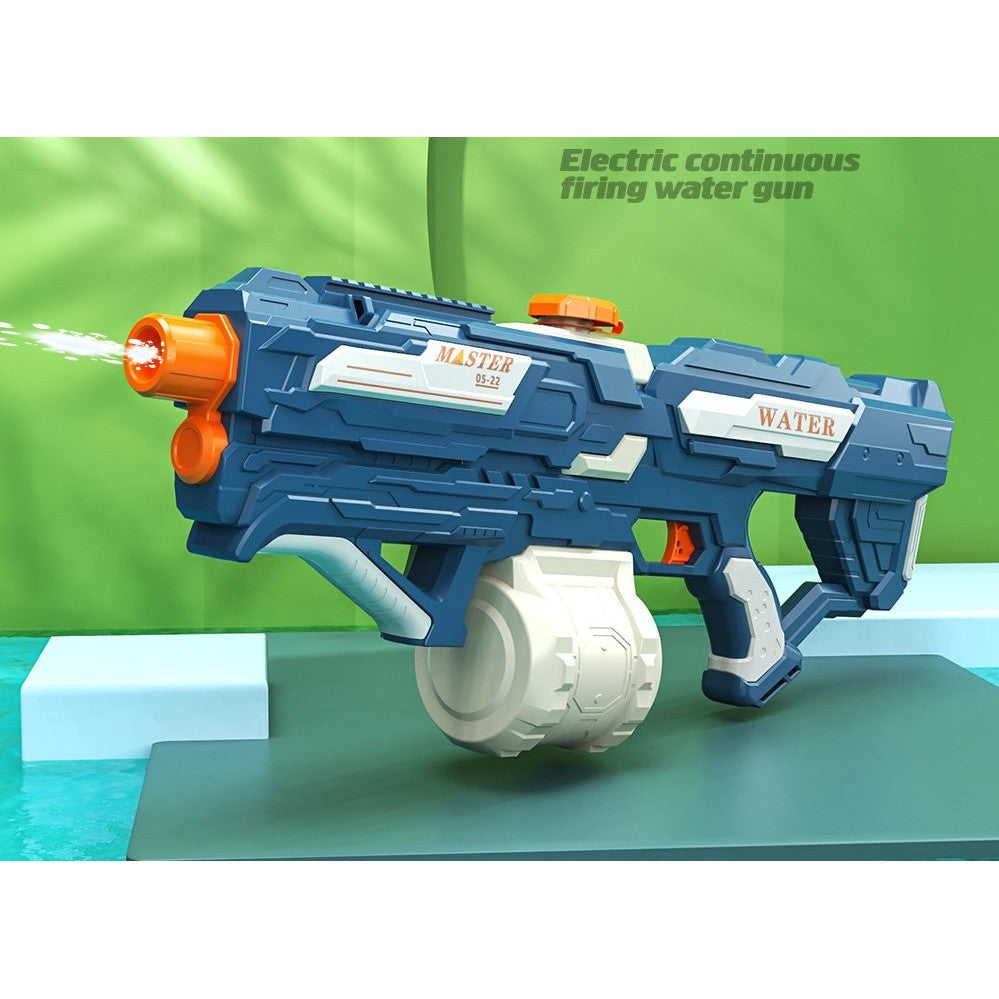 Pistol cu Apa pentru Copii, Rezervor 600ml, Kaveny, 14ani+, cu baterie 1500mAh, Electric Burst, Albastru/Alb, 1000ML