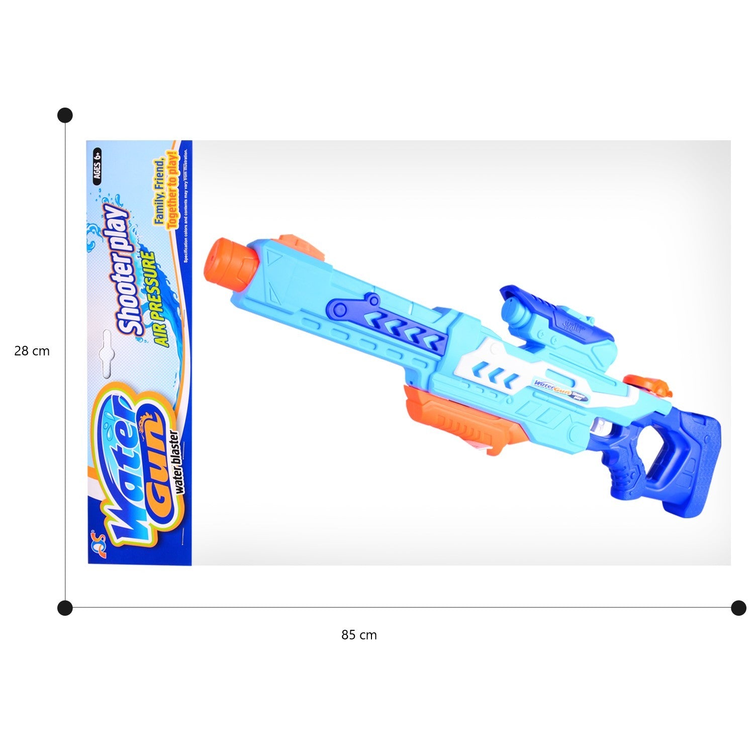 Pistol cu Apa pentru Copii, Rezervor, Pentru Piscina/Plaja, Kaveny, 6ani+, Albastru, 1200ML