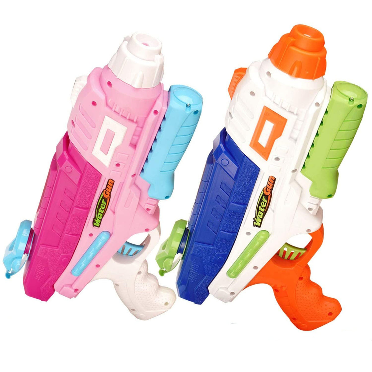 Set 2x Pistol cu Apa pentru Copii, Rezervor, Pentru Piscina/Plaja, Kaveny, 6ani+, Roz + Albastru, 600 ML