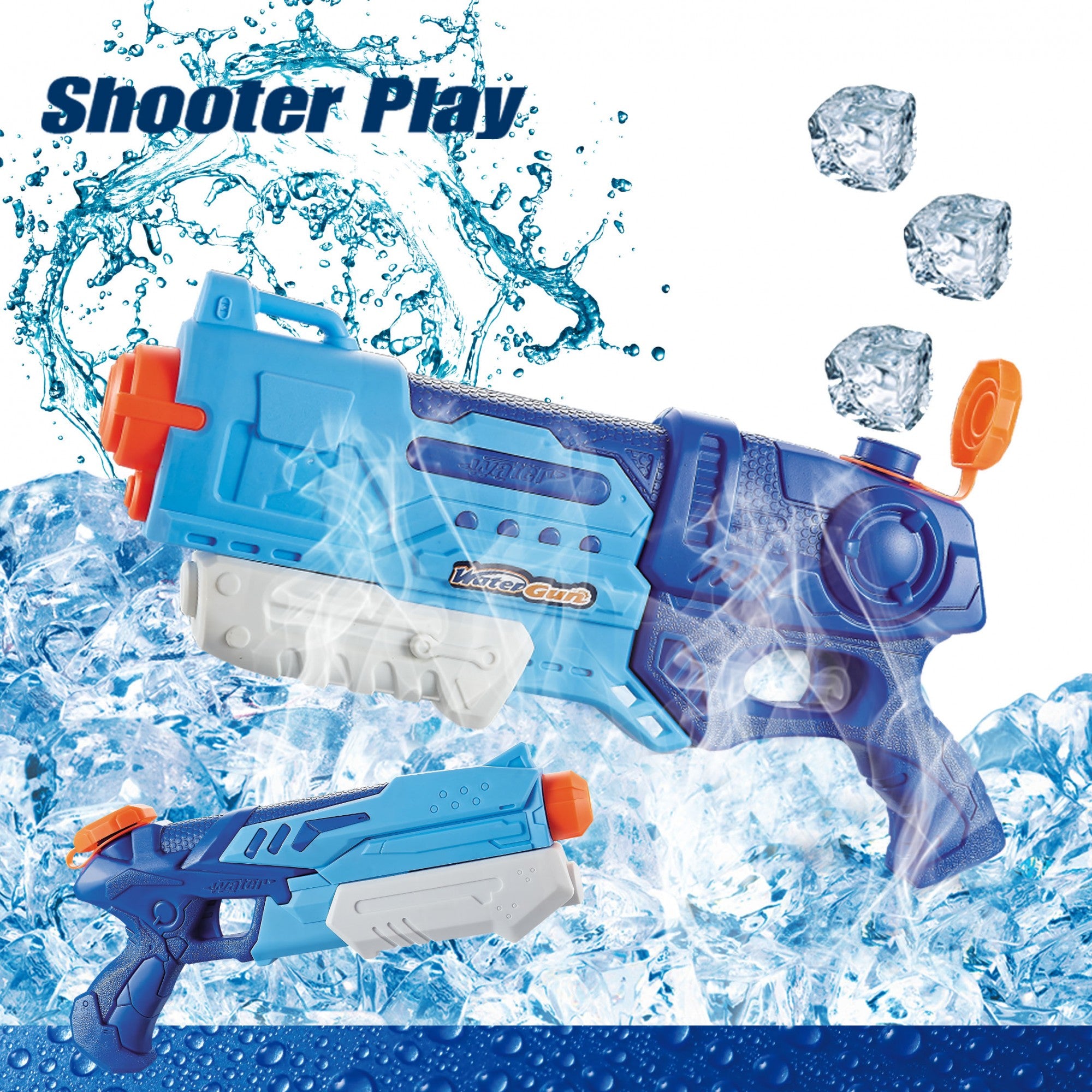 Pistol cu Apa pentru Copii, Rezervor, Pentru Piscina/Plaja, Kaveny, 6ani+,  Albastru, 990ML