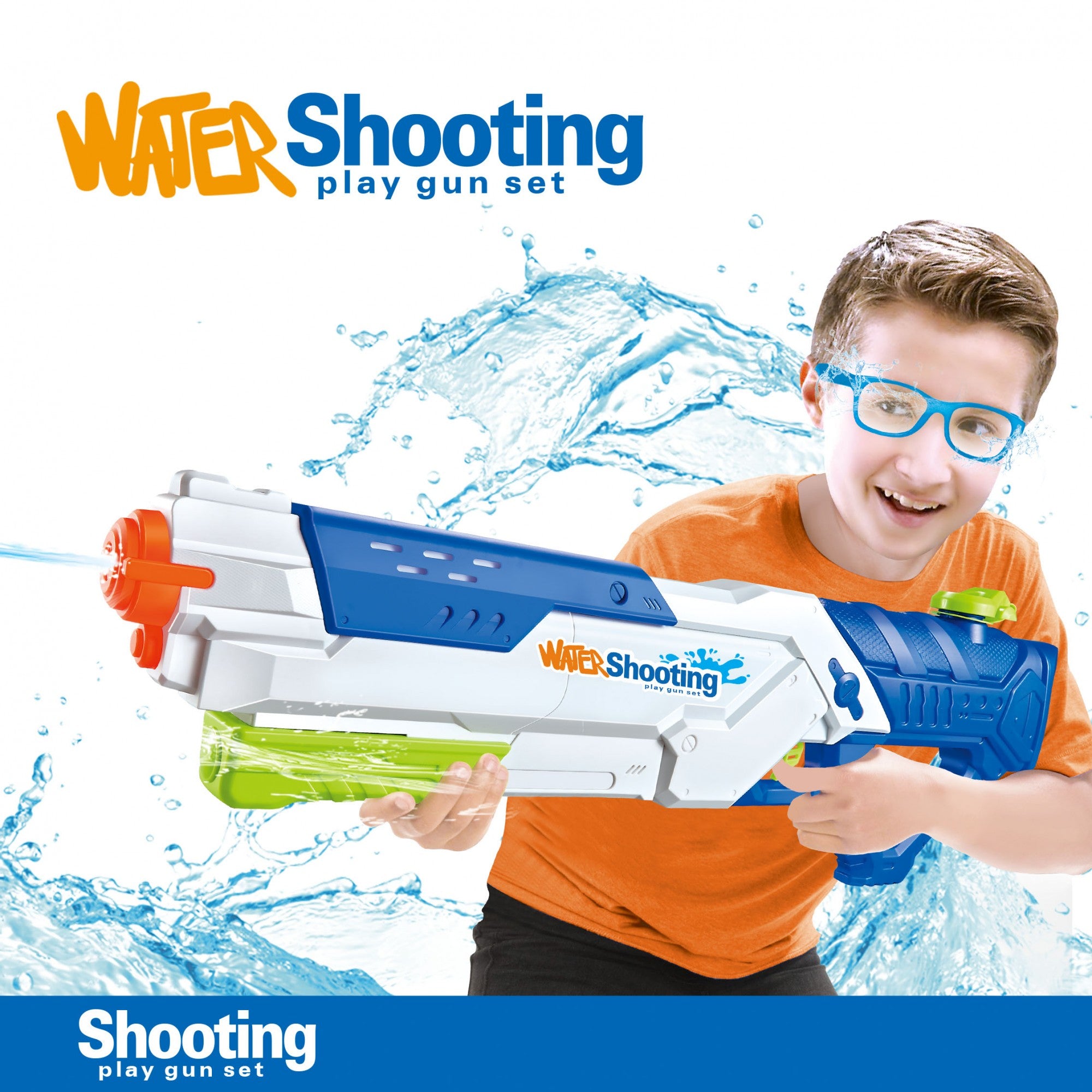 Pistol cu Apa pentru Copii, Rezervor, Pentru Piscina/Plaja, Kaveny, 6ani+,  Multicolor, 1200ML