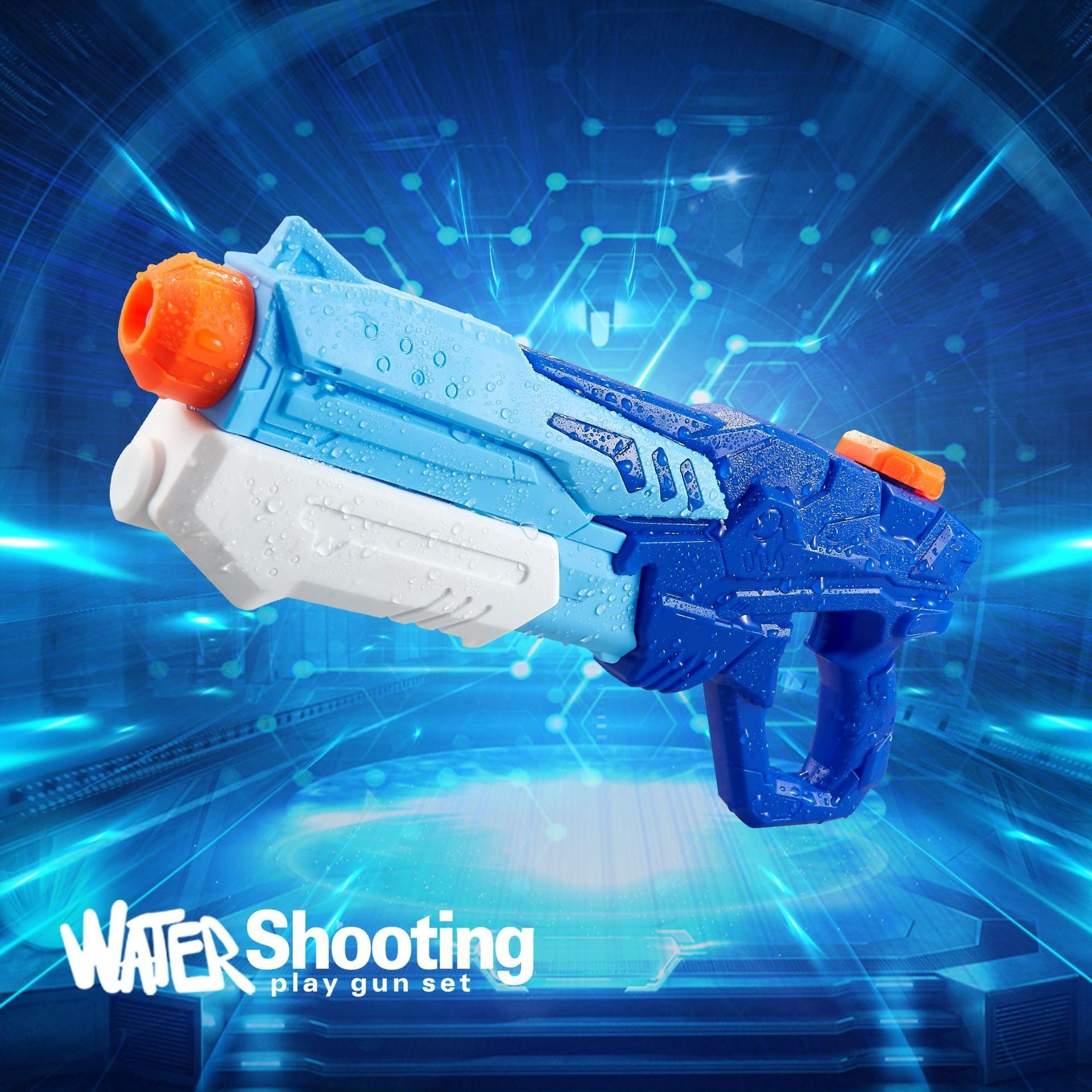 Pistol cu Apa pentru Copii, Rezervor, Pentru Piscina/Plaja, Kaveny, 6ani+,  Albastru, 600ML