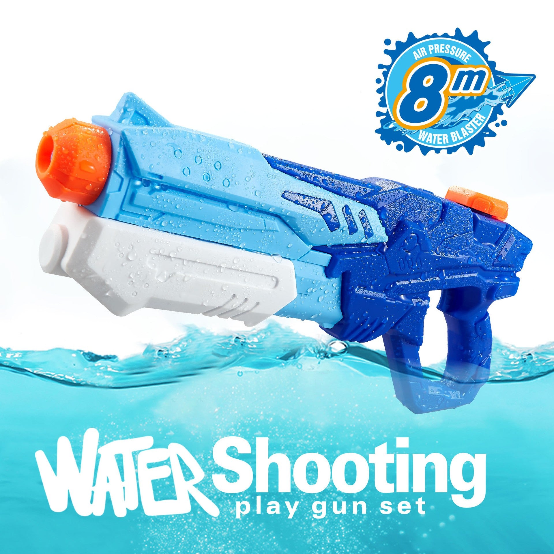 Pistol cu Apa pentru Copii, Rezervor, Pentru Piscina/Plaja, Kaveny, 6ani+,  Albastru, 600ML