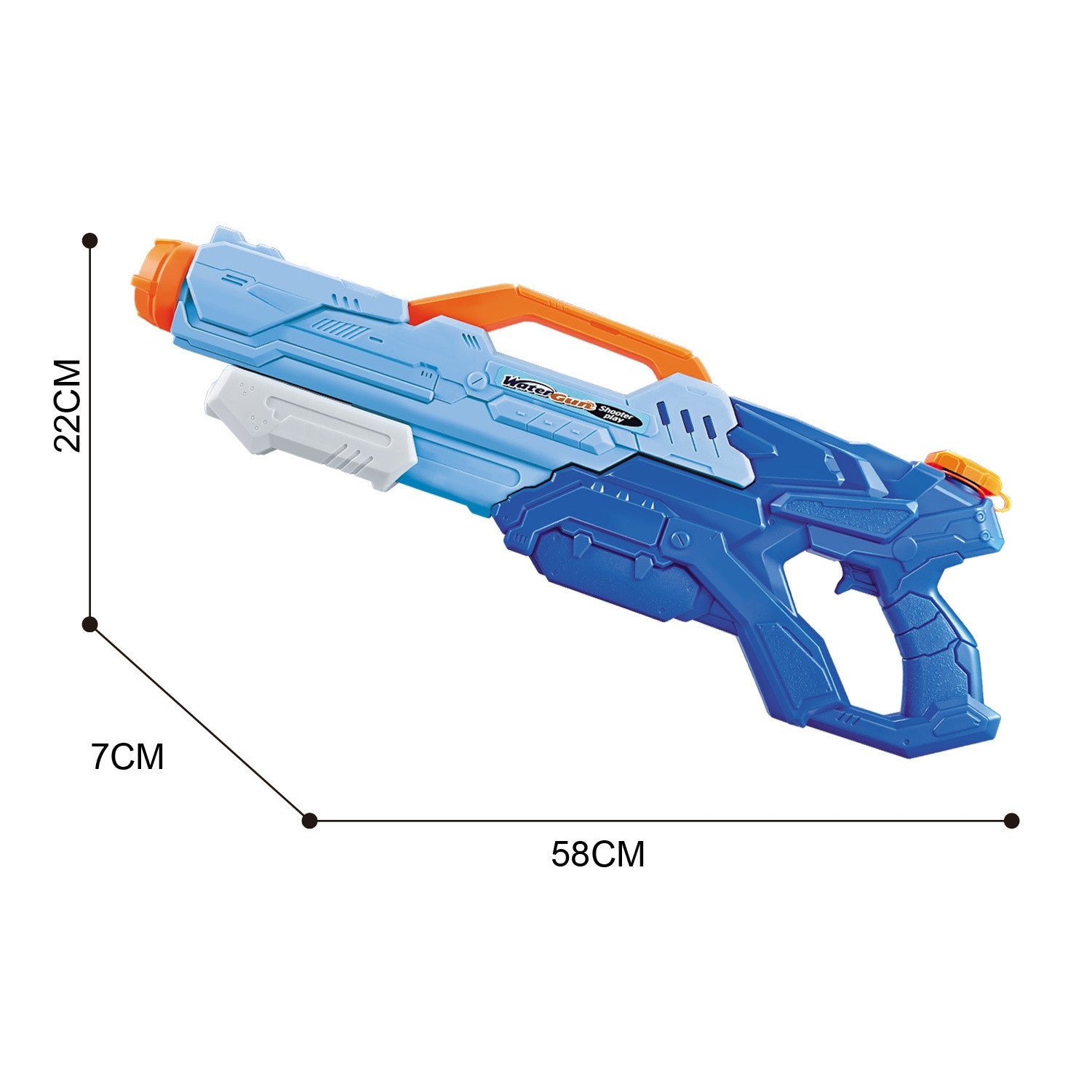 Pistol cu Apa pentru Copii, Rezervor, Pentru Piscina/Plaja, Kaveny, 6ani+, Albastru, 1500ML