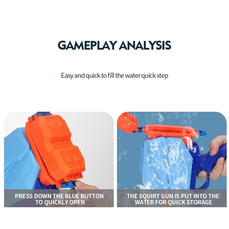 Pistol cu Apa pentru Copii, Rezervor, Pentru Piscina/Plaja, Kaveny, 6ani+,  Quick Fill, Albastru, 600ML