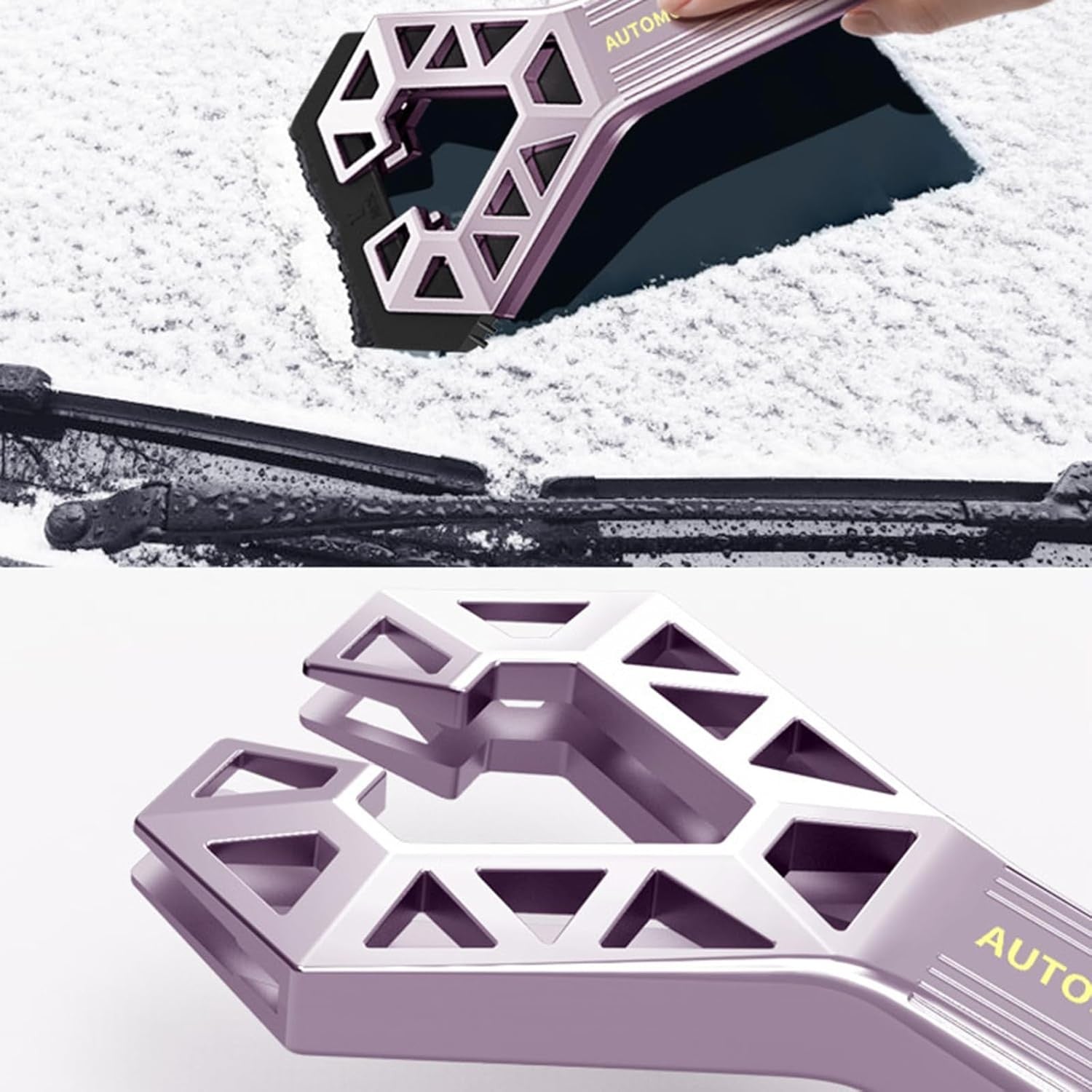 Racleta Auto pentru Zapada cu Doua Capete, Kadeny, Universala, Deszapezire Masina, cu Maner, Ergonomica, Detasabila, pentru Geamuri si Caroserie, Usor de Utilizat, 61x12.5 cm, Mov