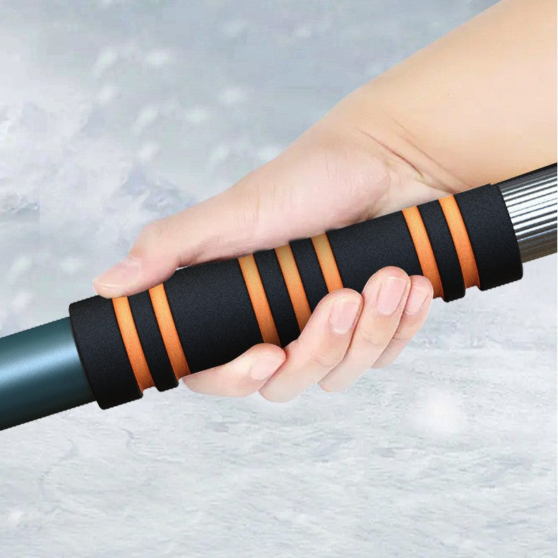 Racleta Auto pentru Zapada cu Doua Capete, Kadeny, Dezapezire Masina, cu Maner Lung, Ergonomica, Detasabila, pentru Geamuri si Caroserie, Usor de Utilizat, 48 cm- 78 cm, Verde Inchis