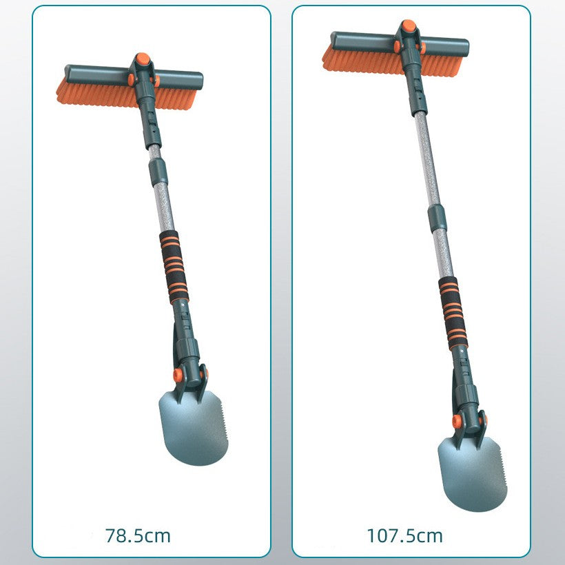 Racleta Auto pentru Zapada cu Doua Capete, Kadeny, Dezapezire Masina, cu Maner Lung, Ergonomica, Detasabila, pentru Geamuri si Caroserie, Usor de Utilizat, 48 cm- 78 cm, Verde Inchis