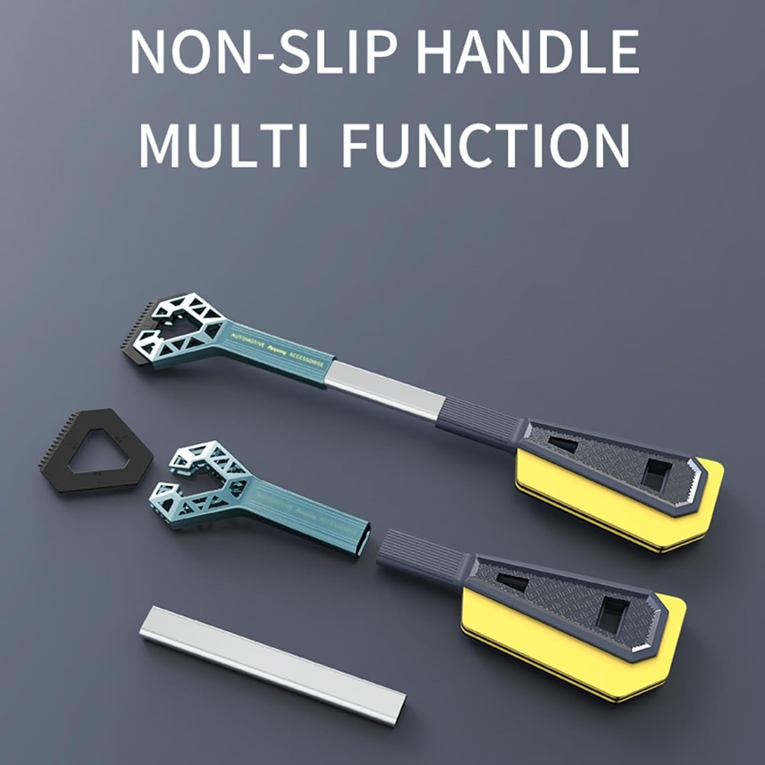 Racleta Auto pentru Zapada cu Doua Capete, Kadeny, Universala, Deszapezire Masina, cu Maner Lung, Ergonomica, Detasabila, pentru Geamuri si Caroserie, Usor de Utilizat, 67x12.5 cm, Albastru