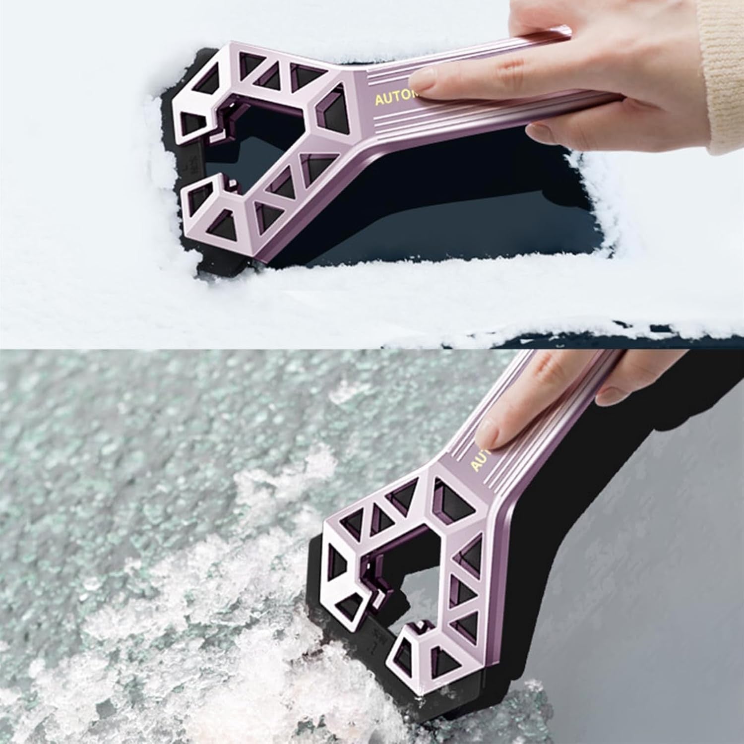 Racleta Auto pentru Zapada cu un Capat, Kadeny, Universala, Deszapezire Masina, cu Maner, Ergonomic, Detasabila, pentru Geamuri si Caroserie, Usor de Utilizat, 23.5x4.3 cm, Mov