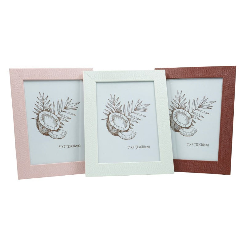 Rama foto sidefata No.K160, PVC, 13x18cm, visiniu/roz/alb