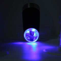 Rasnita Electrica Sare si Piper, Kadeny, cu Camera Depozitare Transparenta, Macinare, Functionare pe Baterii, cu Lumina, ABS, 20x6.5 cm, Negru/Transparent