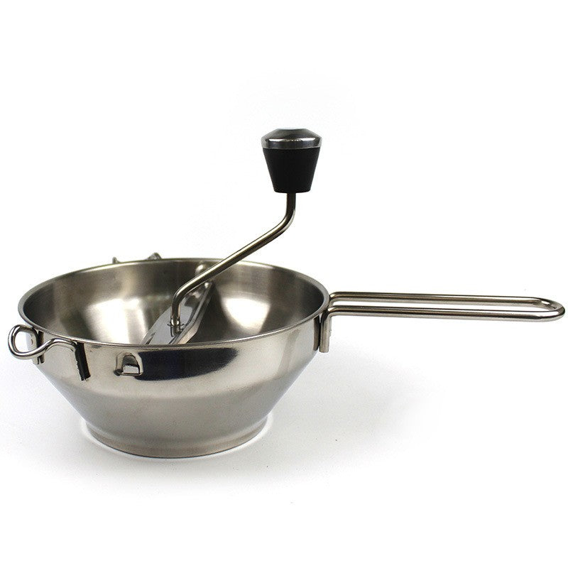 Rasnita Manuala pentru Fructe, Kadeny, din Otel Inoxidabil, Macinare Alimentelor pentru Bebelusi, 3 Discuri de Macinat, Presa, pentru Tocat Cartofi, 19x20x33 cm, Argintiu