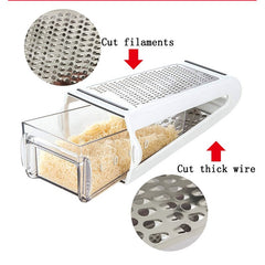 Razatoare de bucatarie cu cutie colectoare Kaveny, doua tipuri de lame, carcasa inox si ABS, design practic, alb