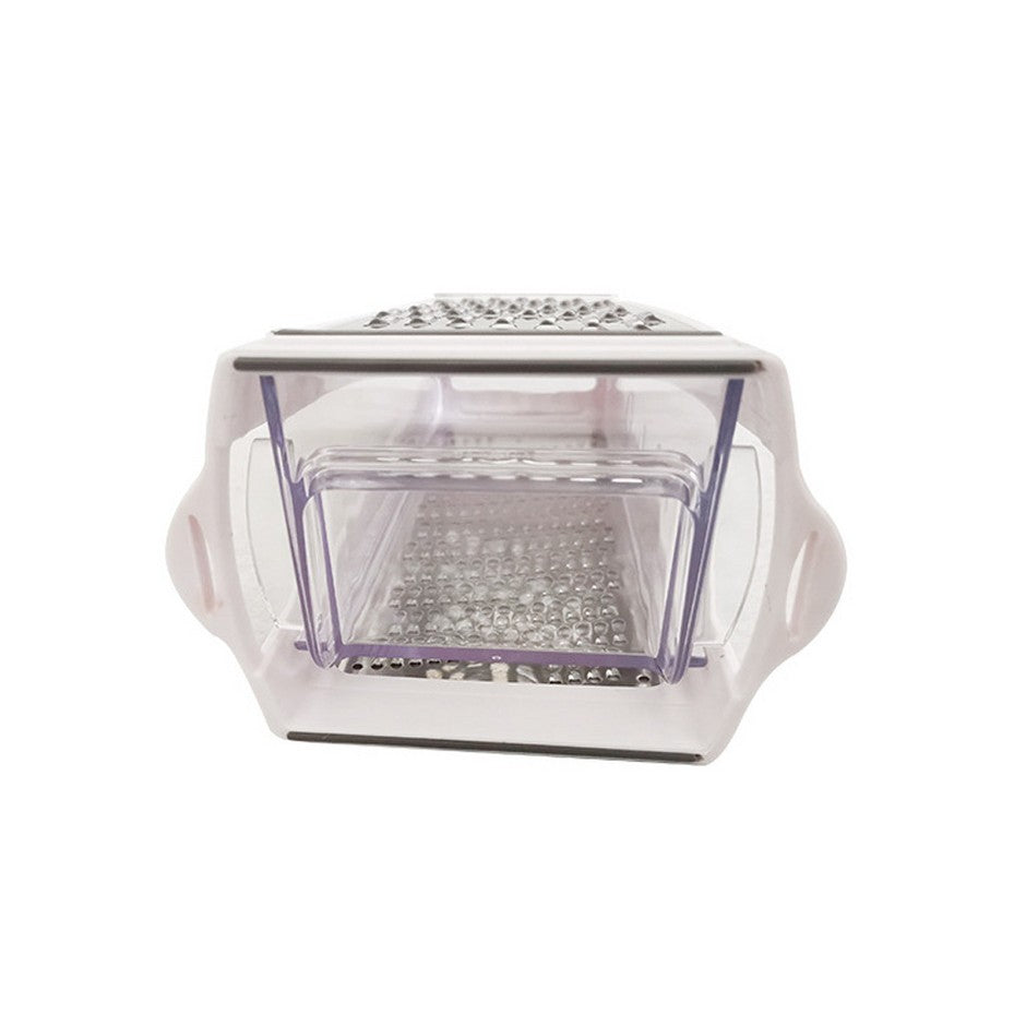Razatoare de bucatarie cu cutie colectoare Kaveny, doua tipuri de lame, carcasa inox si ABS, design practic, alb