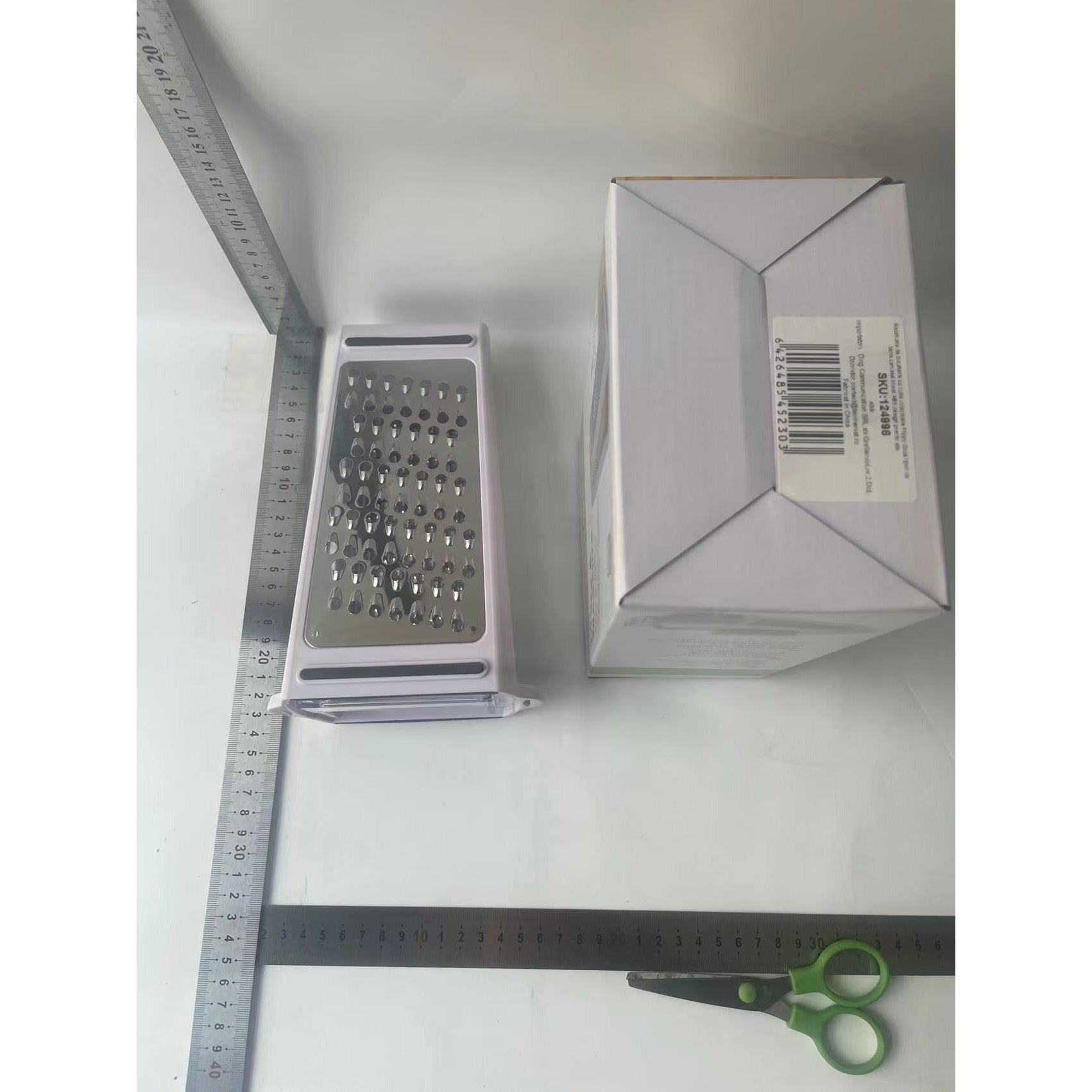 Razatoare de bucatarie cu cutie colectoare Kaveny, doua tipuri de lame, carcasa inox si ABS, design practic, alb