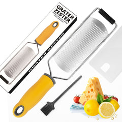 Razatoare manuala Kaveny, perie inclusa, Inox, usor de utilizat, 31x6.7 cm, Galben