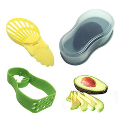 Recipient de Depozitare Avocado 5in1, Kadeny, Etans, pentru Frigider, din Plastic, Dispozitiv de Taiat, Curatat, Feliat, 15x4.5x7 cm, Gri