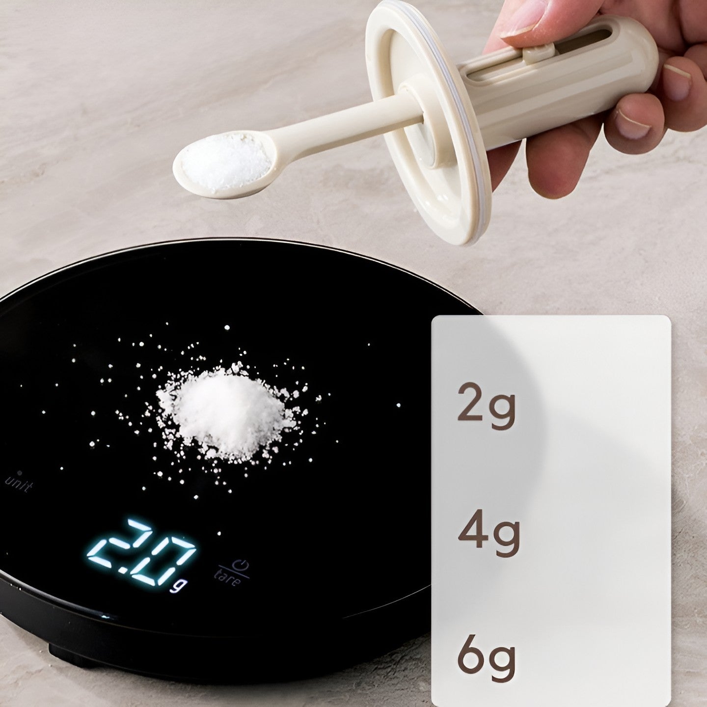 Recipient pentru Depozitarea Condimentelor, Kadeny, Borcan din Sticla, Capac si Lingura Incorporate, Uz Casnic, 300 ml, 7.1x7.1x14.8 cm, Gri