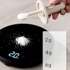 Recipient pentru Depozitarea Condimentelor, Kadeny, Borcan din Sticla, Capac si Lingura Incorporate, Uz Casnic, 300 ml, 7.1x7.1x14.8 cm, Gri