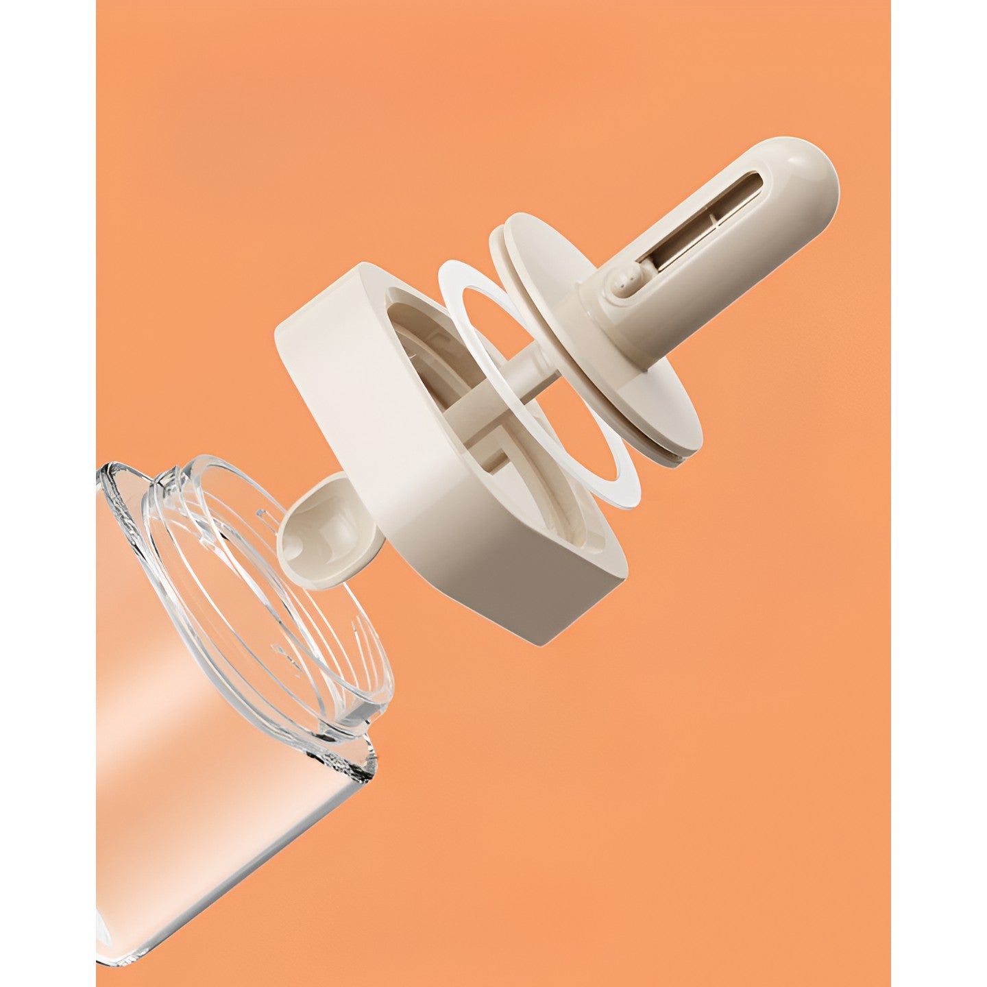 Recipient pentru Depozitarea Condimentelor, Kadeny, Borcan din Sticla, Capac si Lingura Incorporate, Uz Casnic, 300 ml, 7.1x7.1x14.8 cm, Gri