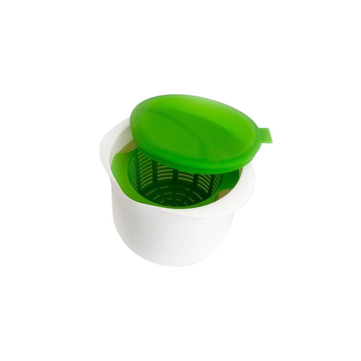 Recipient pentru Preparat Branza, Kadeny, Capac de Silicon, Cheese Maker din Plastic, Strecuratoare, 17x14.5x12.8 cm, Verde