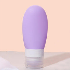 Recipient Portabil din Silicon Elegant de Voiaj, Sticla de Calatorie, Kadeny, Potrivita pentru Lotiune, Sampon si Alte Lichide, Anti-scurgere, cu Posibilitate de Reumplere, Capacitate 90mL, Mov