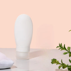 Recipient Portabil din Silicon Elegant de Voiaj, Sticla de Calatorie, Kadeny, Potrivita pentru Lotiune, Sampon si Alte Lichide, Anti-scurgere, cu Posibilitate de Reumplere, Capacitate 90mL, Alb