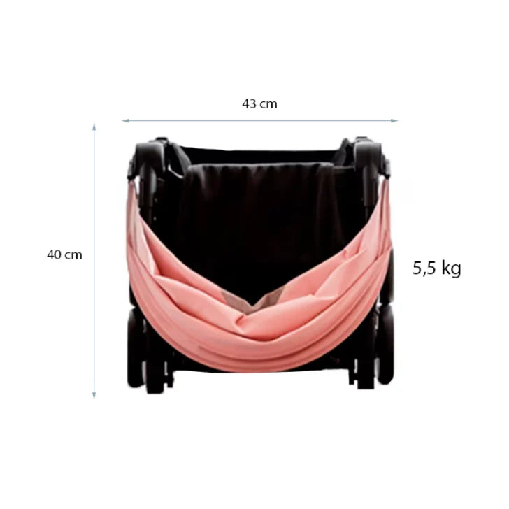Carucior copii pliabil AT PERFORMANCE® – Ultra compact, 5 kg, aluminiu, 6-36 luni, ideal pentru avion, negru