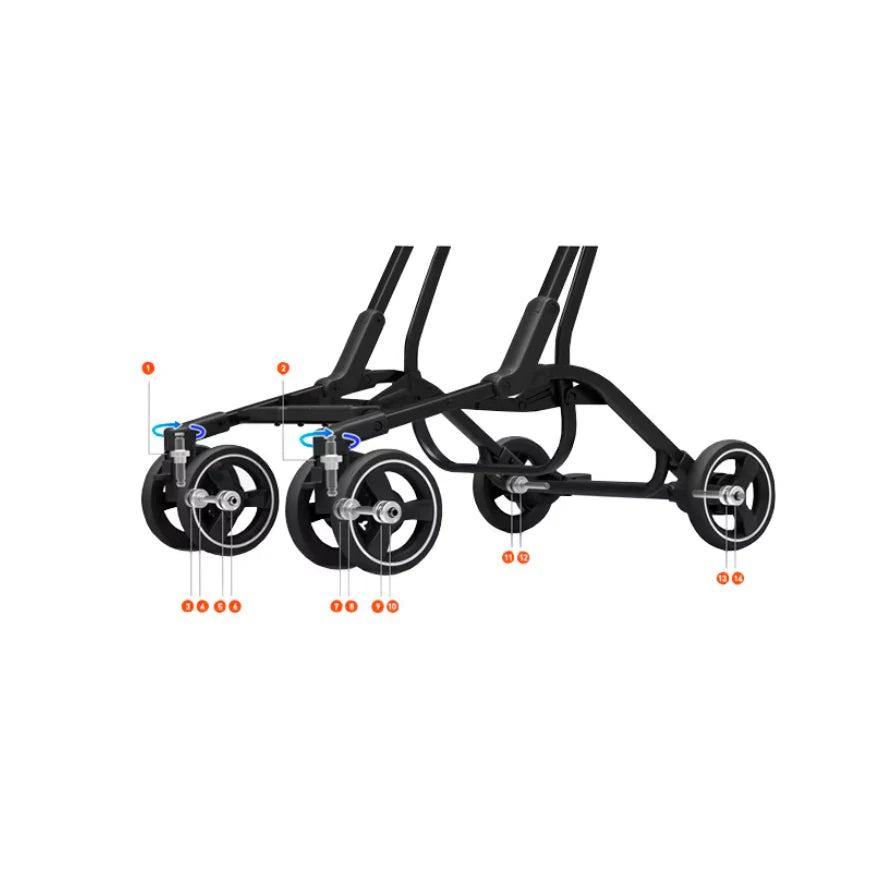 Carucior copii pliabil AT PERFORMANCE® – Ultra compact, 5 kg, aluminiu, 6-36 luni, ideal pentru avion, negru