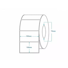 Rola etichete termice pentru awb Kaveny 100x150mm, 1000 et./rola