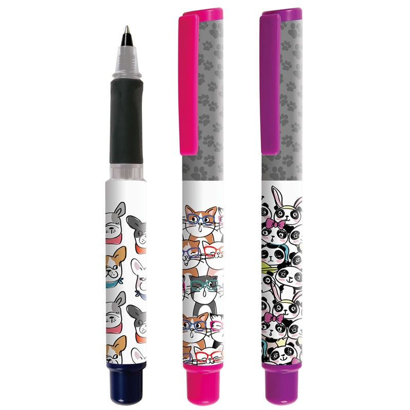 Roller Cresco GoPen 202001-A, 0.7mm, corp plastic diverse culori, model Carton Animals