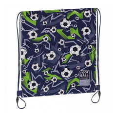 Rucsac cu snur pentru copii Starpak Fotbal, 38.5x33cm, albastru/verde, 527165
