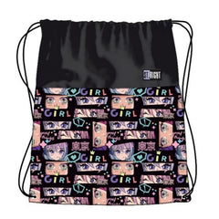 Rucsac cu snur pentru copii St.Majewski St.Right Colour Anime, 43cm, negru