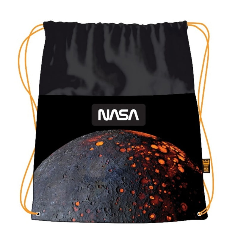 Rucsac cu snur pentru copii St.Majewski St.Right Red Planet, 43cm, negru
