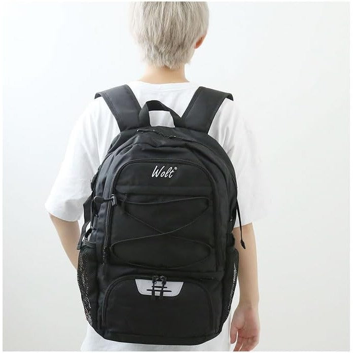 Rucsac de Baschet Multifunctional, Kadeny, pentru Calatorie, Sport, Scoala, cu Compartiment pentru Pantofi si Minge, 32 Litri, 45x32x22 cm, Negru