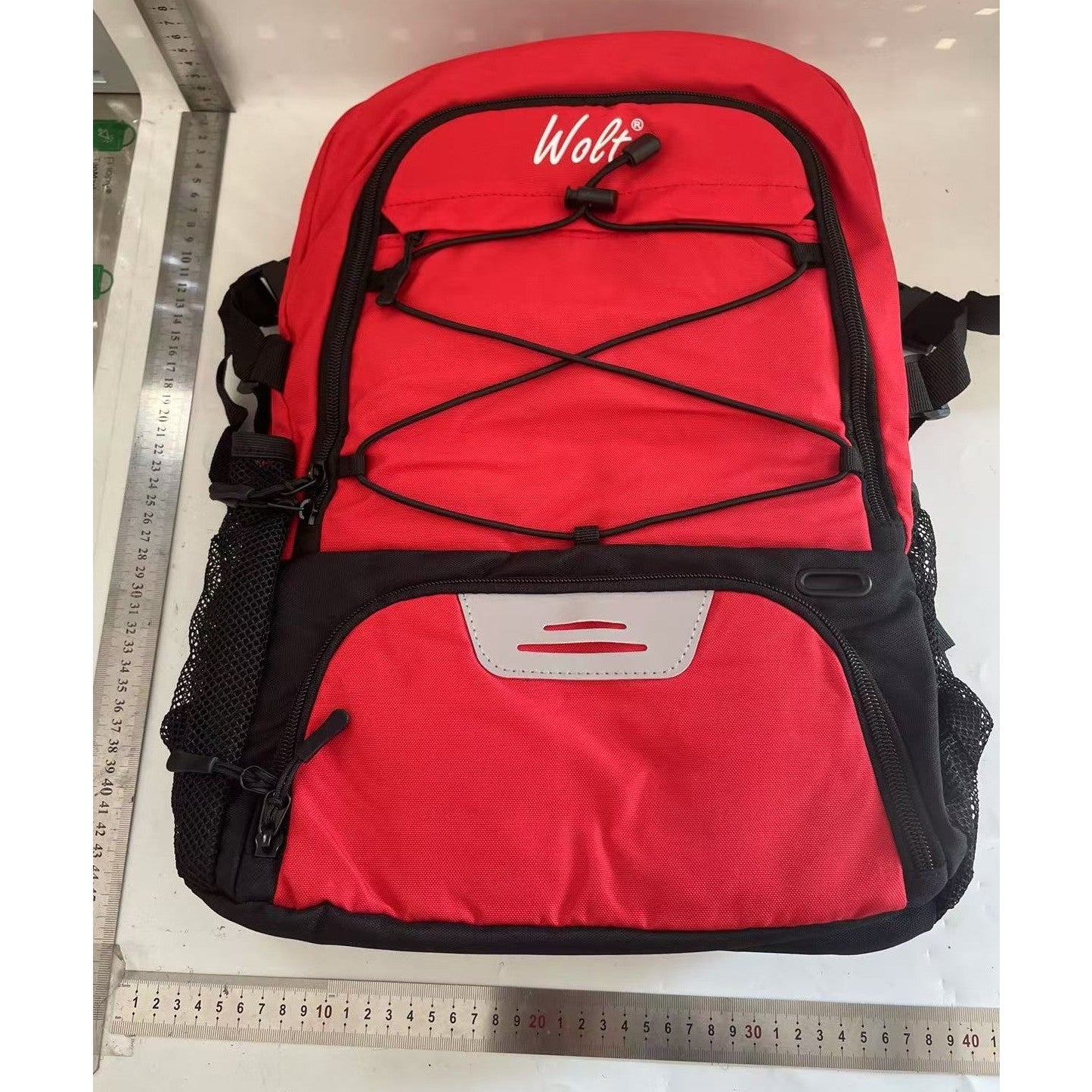 Rucsac de Baschet Multifunctional, Kadeny, pentru Calatorie, Sport, Scoala, cu Compartiment pentru Pantofi si Minge, 32 Litri, 45x32x22 cm Rosu-Negru