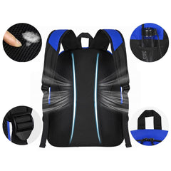 Rucsac de Baschet Multifunctional, Kadeny, pentru Calatorie, Sport, Scoala, cu Compartiment pentru Pantofi si Minge, 32 Litri, 45x32x22 cm, Albastru-Negru